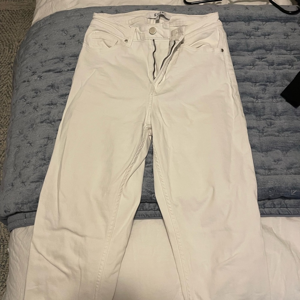 Elegant White Straight Leg Women's Jeans